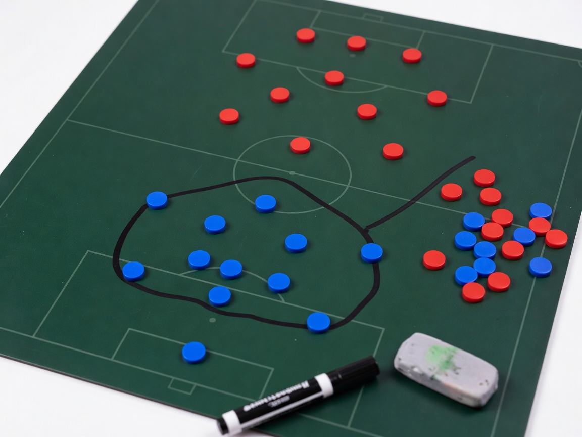Tactical board with football formations